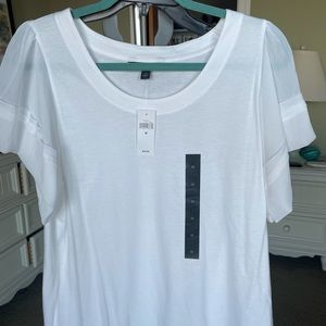 NWT Banana Republic White Shirt with Sleeve Detail